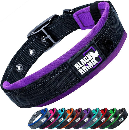 - the Comfort Collar Ultra Soft Neoprene Padded Dog Collar for All Breeds, Dog Collars for Large Dogs - Heavy Duty Adjustable Reflective Weatherproof (Medium, Purple/Bl)